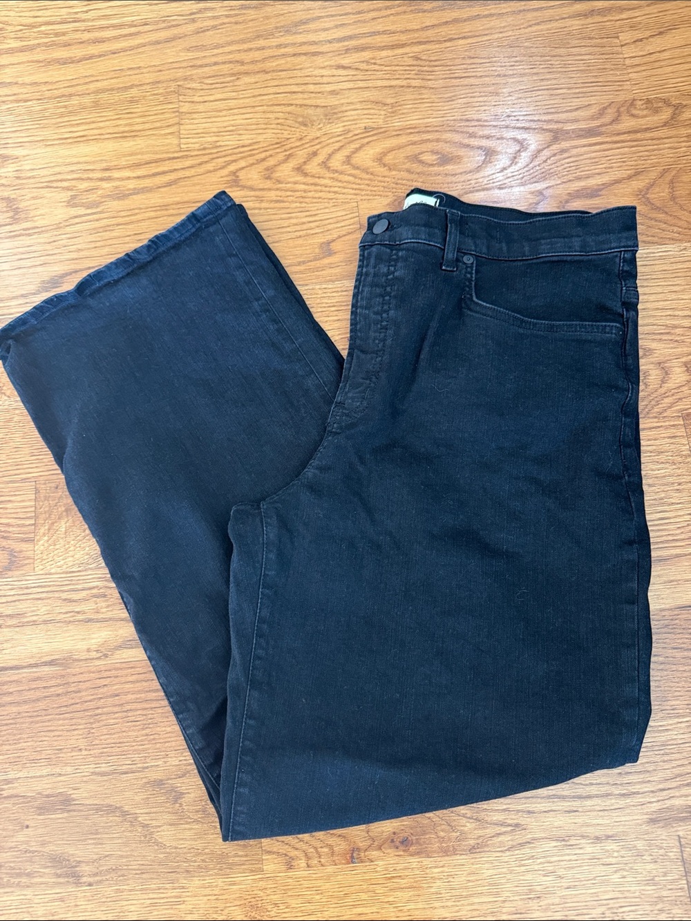 Madewell Perfect Vintage Wide-Leg Jeans Size 33 Black High Rise - Picture 11 of 12